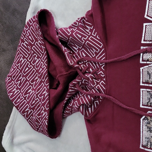 PINK Victoria's Secret Burgundy Sequin Miami Sweater - Picture 9 of 16
